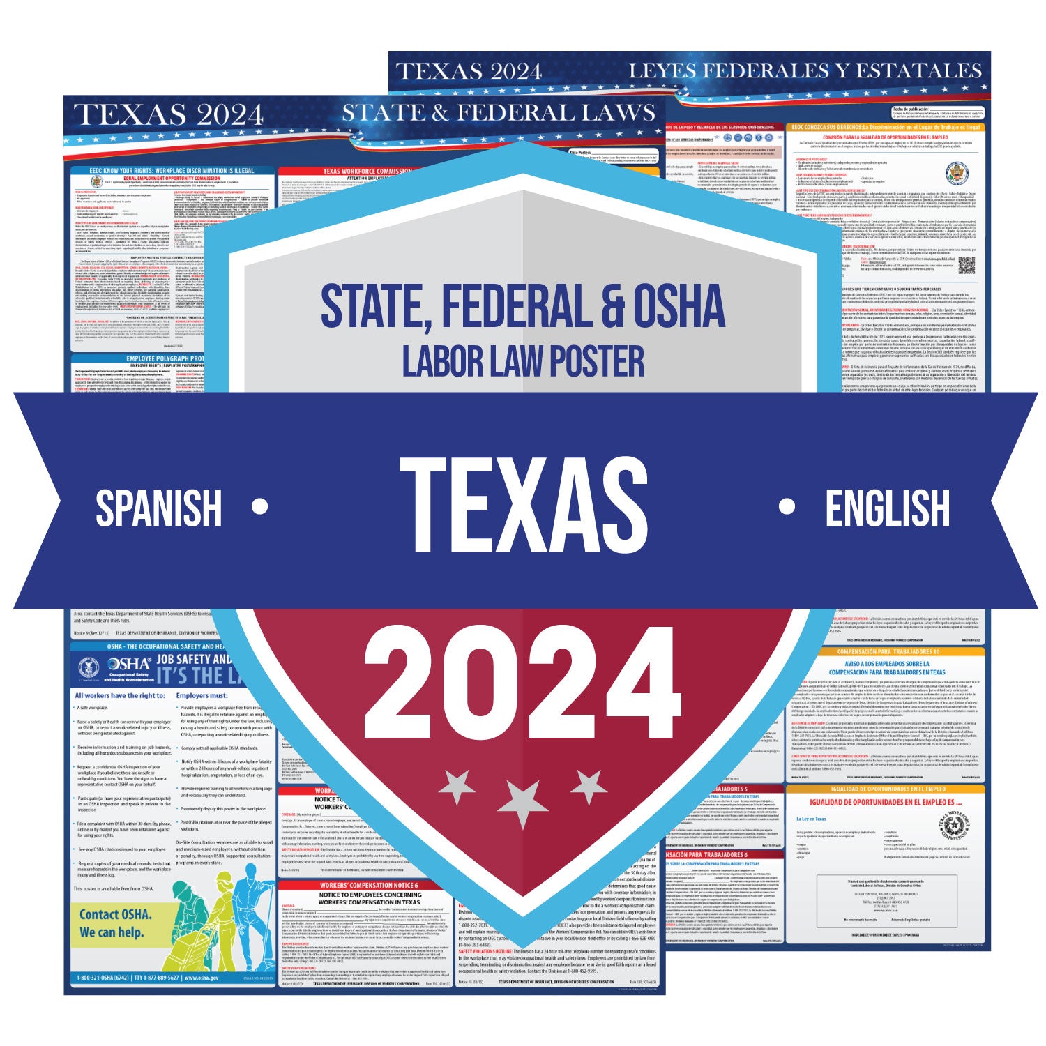 Texas English & Spanish Labor Law Poster – State Labor Poster